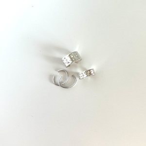Hollow ear cuffs | Ασήμι 925 χειροποίητα σκουλαρίκια ear cuffs - ασήμι 925, μικρά, επιπλατινωμένα, φθηνά