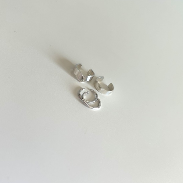 Shiny ear cuffs | Ασήμι 925 χειροποίητα σκουλαρίκια ear cuffs - ασήμι 925, δάκρυ, μικρά, επιπλατινωμένα, φθηνά - 2