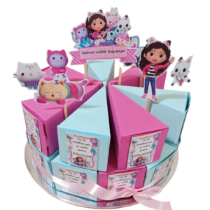 Χάρτινη τούρτα 18 τεμαχίων με θέμα Γκάμπι ΓΕΜΑΤΗ ΜΕ ΧΡΩΜΟΣΕΛΙΔΕΣ - κορίτσι, ήρωες κινουμένων σχεδίων