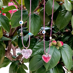 My HEART March necklace - καρδιά, κορδόνια, μάτι, μαμά και κόρη - 2