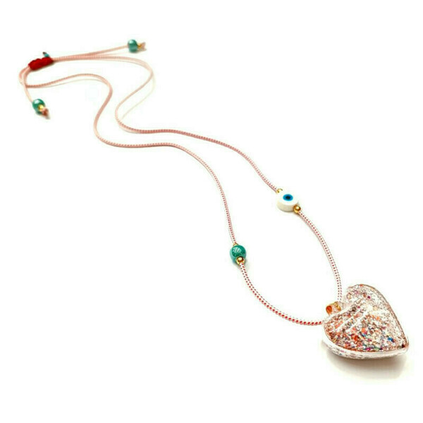 My HEART March necklace - καρδιά, κορδόνια, μάτι, μαμά και κόρη - 5