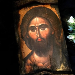 Χειροποίητη Εικόνα Του Ιησού Χριστού Σε Ξύλο 33x19cm - πίνακες & κάδρα, πίνακες ζωγραφικής, εικόνες αγίων - 5