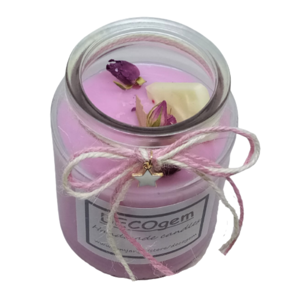 Χειροποίητο κερί σόγιας με άρωμα Amber & Olibanum σε γυάλινο βάζο με καπάκι ( 340 ml - 70 ώρες καύσης ) - χειροποίητα, αρωματικά κεριά, σόγια, αρωματικό χώρου