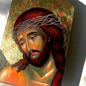 Ιησούς Χριστός Νυμφίος Χειροποίητη Εικόνα Σε Ξύλο 15x22cm - πίνακες & κάδρα, πίνακες ζωγραφικής - 2