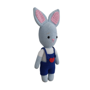 Πλεκτό κουνελάκι - λούτρινα, amigurumi, για παιδιά, δώρο γέννησης, δώρο γεννεθλίων - 2