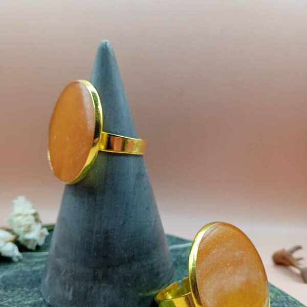 Δαχτυλίδι χρυσό υγρό γυαλί - γυαλί, ατσάλι
