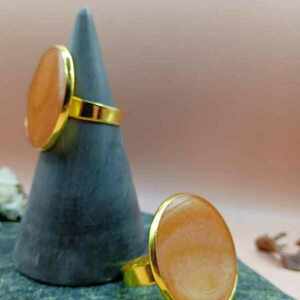 Δαχτυλίδι χρυσό υγρό γυαλί - γυαλί, ατσάλι - 2