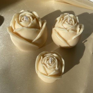 Σετ 3τμχ Αρωματικά Τριαντάφυλλα Από Κερί Σόγιας - αρωματικά κεριά - 2