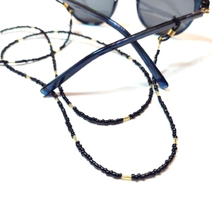 Αλυσίδα γυαλιών με μαύρες χάντρες - αλυσίδες, χάντρες, αλυσίδα γυαλιών - 3