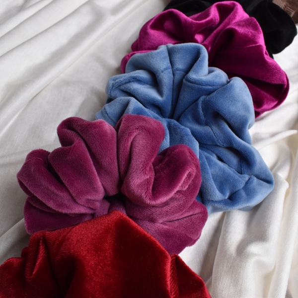 Handmade Velvet scrunchies - ύφασμα, λαστιχάκια μαλλιών, μεγάλα scrunchies, velvet scrunchies