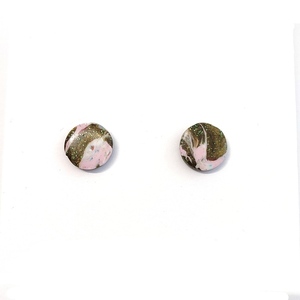 Μικρά κουμπωτά σκουλαρίκια από πηλό - γυαλί, πηλός, καθημερινό, μικρά, ατσάλι
