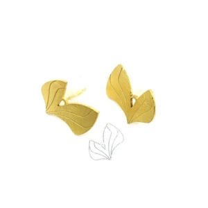 Σκουλαρίκια minimal μικρά καρφωτά μικρή πεταλούδα - επιχρυσωμένα, πεταλούδα, μικρά, μπρούντζος, φθηνά - 2