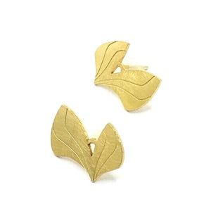 Σκουλαρίκια minimal σε σχήμα πεταλουδάκι μικρά καρφωτά - επιχρυσωμένα, πεταλούδα, μικρά, μπρούντζος, φθηνά - 4