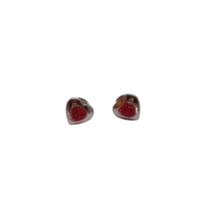 Σκουλαρίκια ατσάλι κόκκινες καρδιές μέγεθος 1,5 cm - καρδιά, swarovski, μικρά, ατσάλι