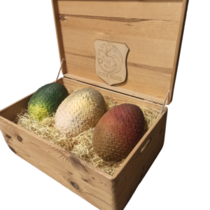 Game of Thrones Dragons Eggs 3D Printed 25εκ. με Μπαούλο 3 τεμαχια - ξύλο, μινιατούρες φιγούρες - 2