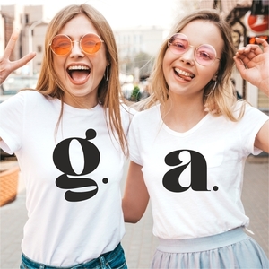 SET 2 T-Shirt / ΜΟΝΟΓΡΑΜΜΑ / για ζευγάρι / για φίλους . Custom tshirt με τα αρχικά του ζευγαριού ή των φίλων σας - 3