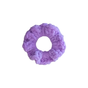 Χειροποίητα πλεκτά βελούδινα scrunchies (1 τεμ.) - νήμα, λαστιχάκια μαλλιών, velvet scrunchies - 2