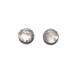 Μοναδικά ασημί σκουλαρίκια από πηλό και γυαλί - γυαλί, πηλός, καρφωτά, ατσάλι - 4