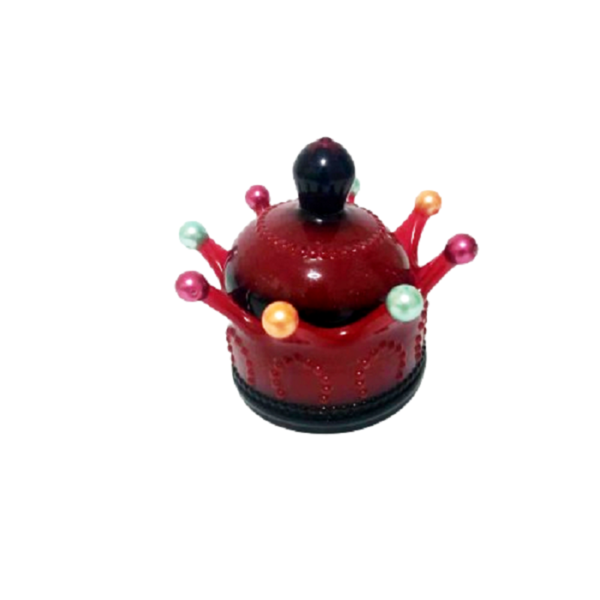 Βαζάκι Crown από υγρό γυαλί μαύρο - κόκκινο με πολύχρωμες χάντρες - βάζα & μπολ, ρητίνη, σπίτι, εποξική ρητίνη