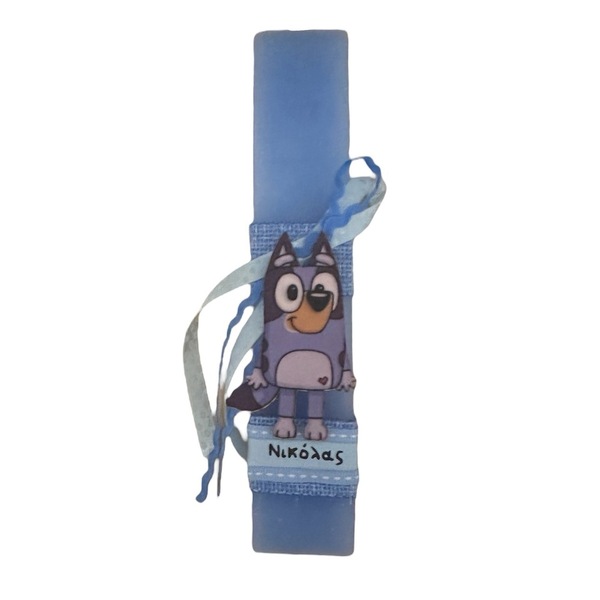 Λαμπάδα Μπλούι με όνομα - λαμπάδες, για παιδιά, ήρωες κινουμένων σχεδίων