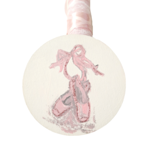 Χειροποίητη αρωματική λαμπάδα, ροζ 20 εκ. με ξύλινο καδράκι - κορίτσι, λαμπάδες, μπαλαρίνες, για παιδιά, προσωποποιημένα - 2
