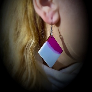 Handmade earrings - γυαλί, μικρά, γάντζος - 2