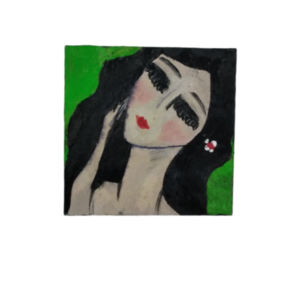 Κορίτσι 2 - ζωγραφισμένα στο χέρι, mdf, ξύλινα σουβέρ