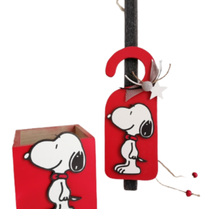 Λαμπάδα snoopy σετ με μολυβοθήκη-Αντίγραφο - λαμπάδες, σκυλάκι, για παιδιά, για εφήβους, ήρωες κινουμένων σχεδίων