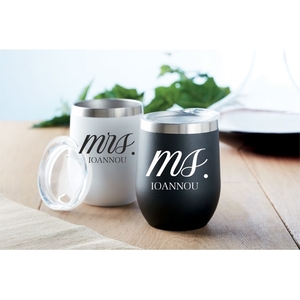 THERMAL CUP personalized with MS & MRS | Coffee Mug | Ποτήρι και Κούπα Θερμός προσωποποιημένα