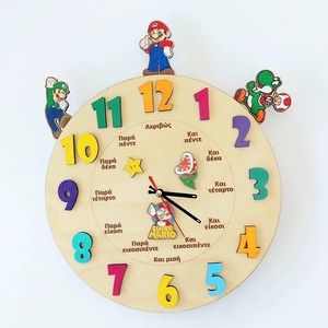 Παιδικό ρολόι εκμάθησης ώρας - ξύλο, τοίχου