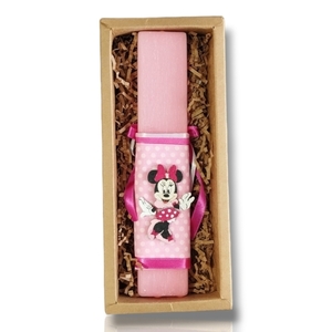 Minnie Mouse- Χειροποίητη Πασχαλινή Αρωματική λαμπάδα 26 εκ. - κορίτσι, λαμπάδες, για παιδιά, για μωρά - 4