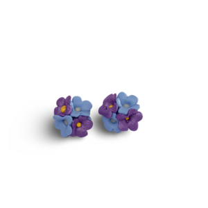 Μωβ μπουκετάκια - μαργαριτάρι, πηλός, λουλούδι, ατσάλι