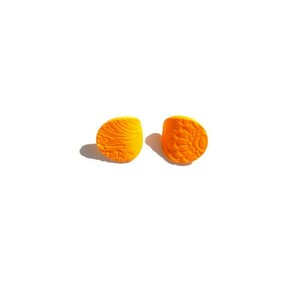 Σκουλαρίκια απο πηλό Πορτοκαλί - πηλός, μικρά, φθηνά