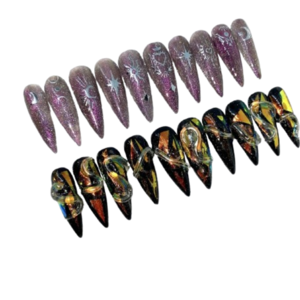 RTS - Press On Nails Long Stiletto - Size Small - DUO 1- Ready To Ship