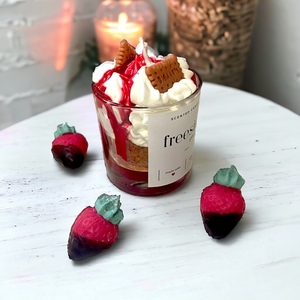 Σετ κερί σόγιας 250gr και 5 waxmelts φράουλα 100gr. - αρωματικά κεριά, αρωματικό, κεριά - 2