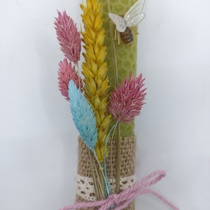 Χειροποίητη αρωματική λαμπάδα με κηρήθρα - κορίτσι, λουλούδια, λαμπάδες, για ενήλικες - 2