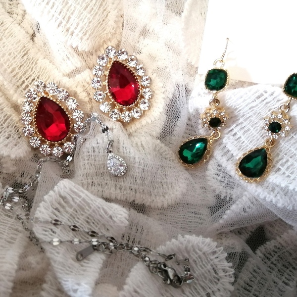 Σετ 3 υπέροχων κοσμημάτων - ατσάλι, faux bijoux, σετ κοσμημάτων