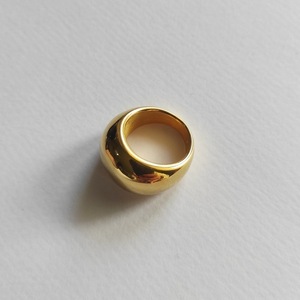 Ατσάλινο επίχρυσο μπομπέ δαχτυλίδι - επιχρυσωμένα, ατσάλι, σταθερά