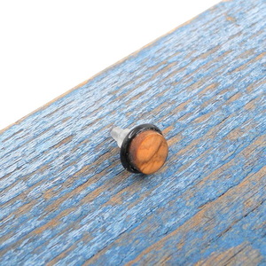Σκουλαρίκι ανδρικό αυτιού χειροποίητο μοναδικό απο ξύλο ελιάς_025 , Ø 0,9 εκ. - ξύλο, minimal, καρφωτά - 5