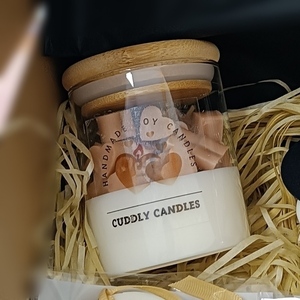 Χειροποίητο Λευκό Κερί Σόγιας με wax melts σε Γυάλινο Ποτήρι με ξύλινο καπάκι, - 200gr - αρωματικά κεριά - 4