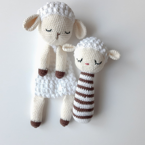 Lamb Lovey blanket: Κουκλάκι αγκαλιάς - προίκα μωρού, δώρο γέννησης - 3