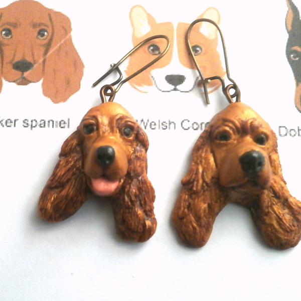 ΚΑΤΑ ΠΑΡΑΓΓΕΛΙΑ ρεαλιστικά σκυλάκια σκουλαρίκια από πολυμερή πηλό - πλαστικό, πηλός - 2