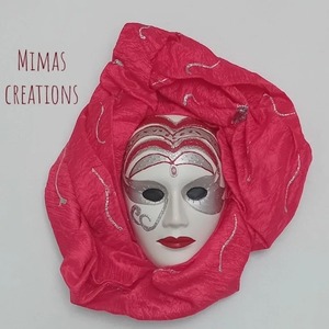 Πορσελάνινη μάσκα Red mask - πίνακες & κάδρα, πίνακες ζωγραφικής - 2