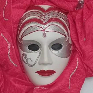 Πορσελάνινη μάσκα Red mask - πίνακες & κάδρα, πίνακες ζωγραφικής - 3