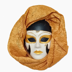 Πορσελάνινη μάσκα τοίχου Gold and black - πίνακες & κάδρα, πίνακες ζωγραφικής