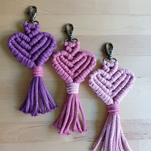 Macrame keychains - βαμβακερό νήμα, γούρια, αυτοκινήτου, σπιτιού, ξενοδοχείου - 2