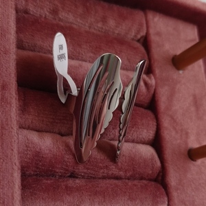 Δαχτυλίδι ατσάλι "angel wings" μέγεθος 11 - φτερό, ατσάλι, σταθερά, αγγελάκι, φθηνά - 4