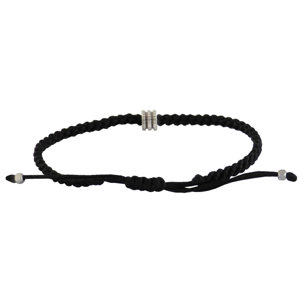 Ανδρικό βραχιόλι Macrame black simple VRA00724 - μακραμέ, κορδόνια, δώρα για άντρες - 2