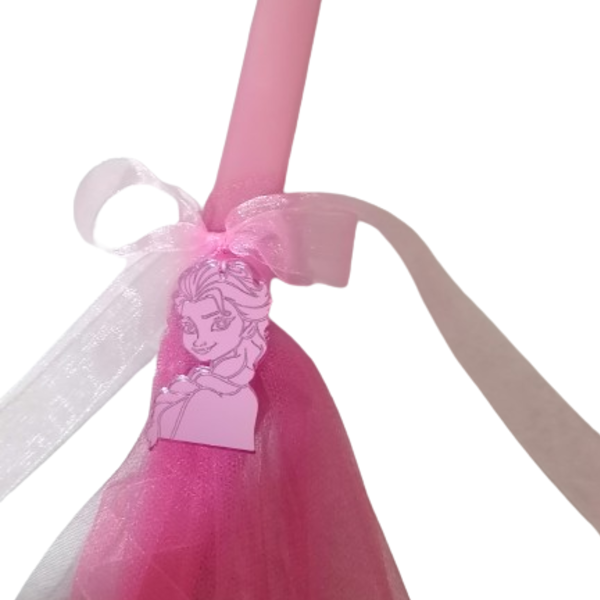 Λαμπάδα αρωματική ροζ τετράγωνη ΈΛΣΑ ροζ καθρέφτης - κορίτσι, για παιδιά, για εφήβους, πριγκίπισσες, για μωρά - 3