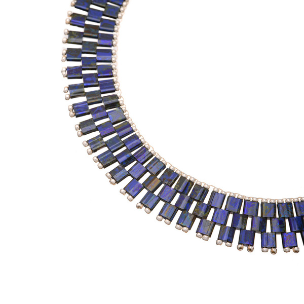 Miyuki Tila Κολιέ – Lapis Lazuli | The Gem Stories Jewelery - ασήμι, επιχρυσωμένα, miyuki delica, κοντά - 2